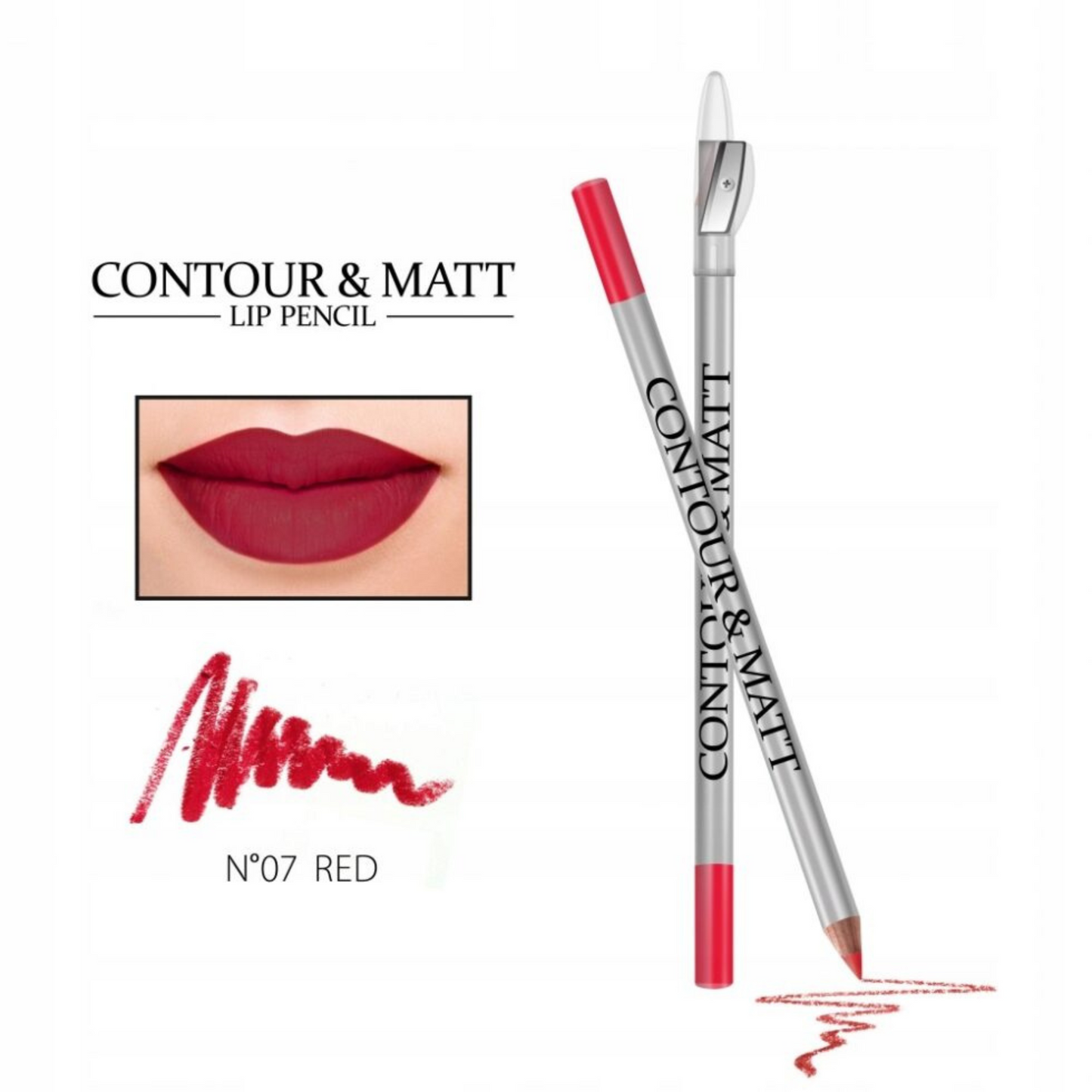 ✏️Huulepliiats Red, CONTOUR & MATT nr 07 2g