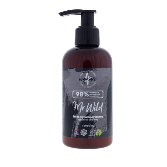 Mr Wild Natural Beard and Face Cleansing Gel cypress and ginger